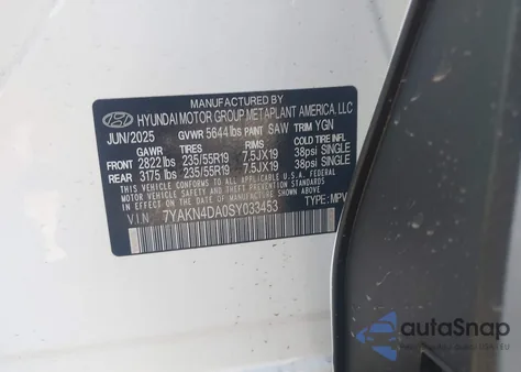 2025 Hyundai Ioniq 5 Sel z USA, uszkodzony, nr VIN 7YAKN4DA0SY033453